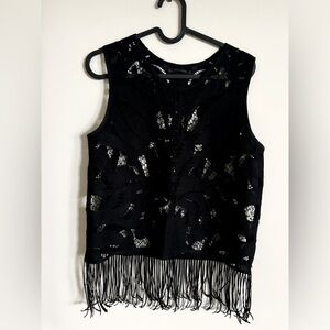Zara top Small with fringe